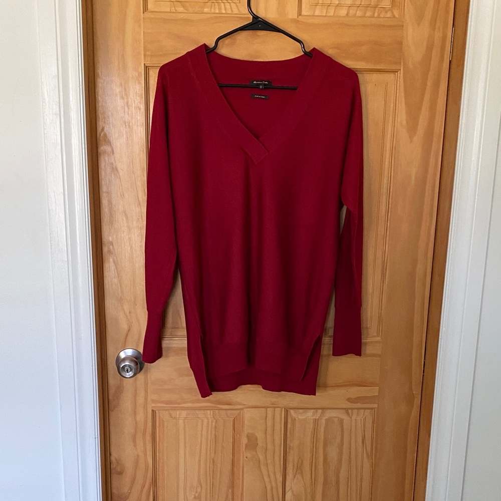 Women's V-Neck Red Sweater